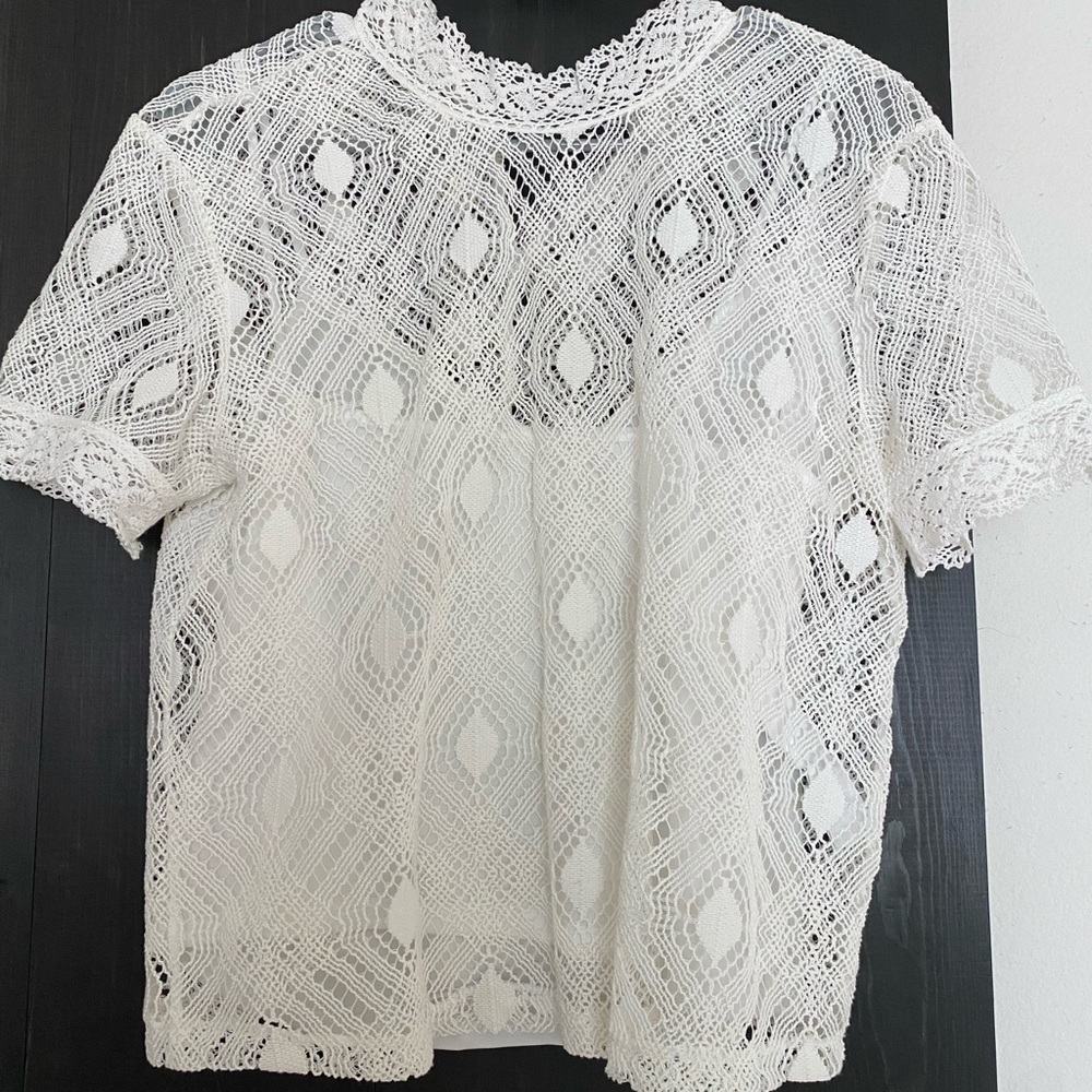 Zara CROCHET T-SHIRT lace